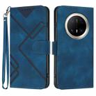 For Huawei Mate 70 Pro / Mate 70 Pro+ Line Pattern Skin Feel Leather Phone Case(Royal Blue) - 1