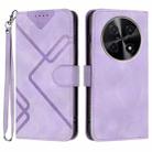 For Huawei nova 12i Line Pattern Skin Feel Leather Phone Case(Light Purple) - 1
