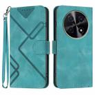 For Huawei nova 12i Line Pattern Skin Feel Leather Phone Case(Light Blue) - 1