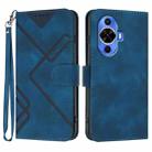 For Huawei nova 12s Line Pattern Skin Feel Leather Phone Case(Royal Blue) - 1
