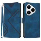 For Huawei Pura 80 5G Line Pattern Skin Feel Leather Phone Case(Royal Blue) - 1
