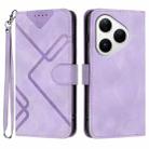 For Huawei Pura 80 5G Line Pattern Skin Feel Leather Phone Case(Light Purple) - 1