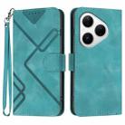 For Huawei Pura 80 5G Line Pattern Skin Feel Leather Phone Case(Light Blue) - 1