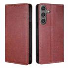 For Samsung Galaxy S24 5G Gloss Oil Solid Color Magnetic Leather Phone Case(Brown) - 1