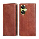 For OnePlus Nord CE 3 Lite 5G Gloss Oil Solid Color Magnetic Leather Phone Case(Brown) - 1