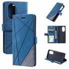 For OPPO A78 5G Skin Feel Splicing Leather Phone Case(Blue) - 1