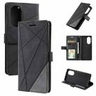 For OPPO Reno8 T 5G Skin Feel Splicing Leather Phone Case(Black) - 1