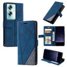 For OPPO A79 5G Skin Feel Splicing Leather Phone Case(Blue) - 1