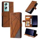 For OPPO A79 5G Skin Feel Splicing Leather Phone Case(Brown) - 1