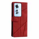 For OPPO Reno11 F Skin Feel Splicing Leather Phone Case(Red) - 3