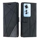 For OPPO Reno11 F Skin Feel Splicing Leather Phone Case(Black) - 1