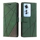 For OPPO Reno11 F Skin Feel Splicing Leather Phone Case(Green) - 1