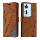 For OPPO Reno11 F Skin Feel Splicing Leather Phone Case(Brown) - 1