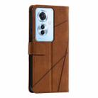 For OPPO Reno11 F Skin Feel Splicing Leather Phone Case(Brown) - 3