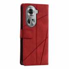 For OPPO Reno11 Pro Global Skin Feel Splicing Leather Phone Case(Red) - 3