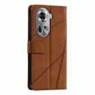 For OPPO Reno11 Pro Global Skin Feel Splicing Leather Phone Case(Brown) - 3