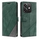 For OPPO A3 4G / 5G Skin Feel Splicing Leather Phone Case(Green) - 2