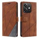 For OPPO A3 4G / 5G Skin Feel Splicing Leather Phone Case(Brown) - 2