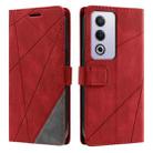 For OPPO A80 / A3 Pro Skin Feel Splicing Leather Phone Case(Red) - 2