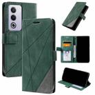 For OPPO A80 / A3 Pro Skin Feel Splicing Leather Phone Case(Green) - 1