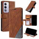 For OPPO A80 / A3 Pro Skin Feel Splicing Leather Phone Case(Brown) - 1