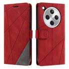 For OPPO Find X8 5G Skin Feel Splicing Leather Phone Case(Red) - 1