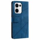 For OPPO Reno13 5G Skin Feel Splicing Leather Phone Case(Blue) - 3