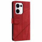 For OPPO Reno13 5G Skin Feel Splicing Leather Phone Case(Red) - 3