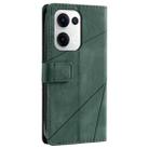 For OPPO Reno13 5G Skin Feel Splicing Leather Phone Case(Green) - 3