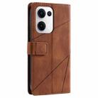 For OPPO Reno13 5G Skin Feel Splicing Leather Phone Case(Brown) - 3