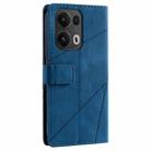 For OPPO Reno13 Pro 5G Skin Feel Splicing Leather Phone Case(Blue) - 3