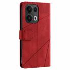 For OPPO Reno13 Pro 5G Skin Feel Splicing Leather Phone Case(Red) - 3