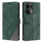 For OPPO Reno13 Pro 5G Skin Feel Splicing Leather Phone Case(Green) - 1