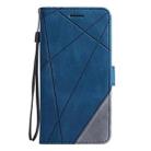 For OPPO Reno13 F 5G Global/ 4G India Skin Feel Splicing Leather Phone Case(Blue) - 2