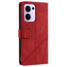 For OPPO Reno13 F 5G Global/ 4G India Skin Feel Splicing Leather Phone Case(Red) - 3