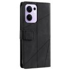 For OPPO Reno13 F 5G Global/ 4G India Skin Feel Splicing Leather Phone Case(Black) - 3