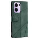 For OPPO Reno13 F 5G Global/ 4G India Skin Feel Splicing Leather Phone Case(Green) - 3