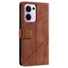 For OPPO Reno13 F 5G Global/ 4G India Skin Feel Splicing Leather Phone Case(Brown) - 3