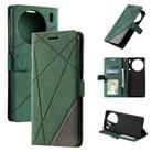 For vivo X90 5G Skin Feel Splicing Horizontal Flip Leather Phone Case(Green) - 1