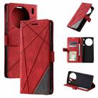 For vivo X90 Pro 5G Skin Feel Splicing Horizontal Flip Leather Phone Case(Red) - 1