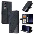 For vivo Y17s Skin Feel Splicing Horizontal Flip Leather Phone Case(Black) - 1