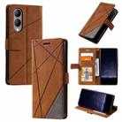 For vivo Y17s Skin Feel Splicing Horizontal Flip Leather Phone Case(Brown) - 1