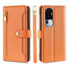 For OPPO Reno10 5G Lite Sheep Texture Cross-body Zipper Wallet Leather Phone Case(Orange) - 1