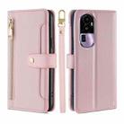 For OPPO Reno10 Pro+ 5G Lite Sheep Texture Cross-body Zipper Wallet Leather Phone Case(Pink) - 1