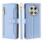 For OPPO A2 Pro 5G Sheep Texture Cross-body Zipper Wallet Leather Phone Case(Blue) - 1