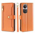 For OPPO Reno10 5G / Reno10 Pro 5G Global Lite Sheep Texture Cross-body Zipper Wallet Leather Phone Case(Orange) - 1