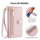 For OPPO Find X5 Pro Sheep Texture Cross-body Zipper Wallet Leather Phone Case(Pink) - 3