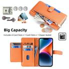 For OPPO Reno8 T 4G Sheep Texture Cross-body Zipper Wallet Leather Phone Case(Orange) - 2