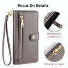 For OPPO Reno8 T 4G Sheep Texture Cross-body Zipper Wallet Leather Phone Case(Grey) - 3