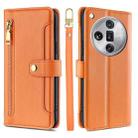 For OPPO Find X7 Ultra 5G Sheep Texture Cross-body Zipper Wallet Leather Phone Case(Orange) - 1